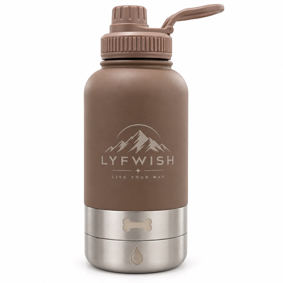 LYFWISH 3-in-1 pet bottle in brown